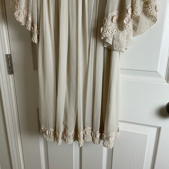 Free People Ivory Etheral Embellished Chiffon Mini Dress-small - Picture 11 of 14